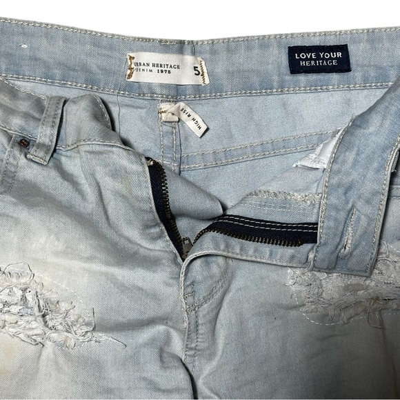 Urban Heritage High Rise Light Denim Shorts White Lace – Size 5 - Picture 3 of 3